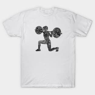 Weightlifter female black and white T-Shirt